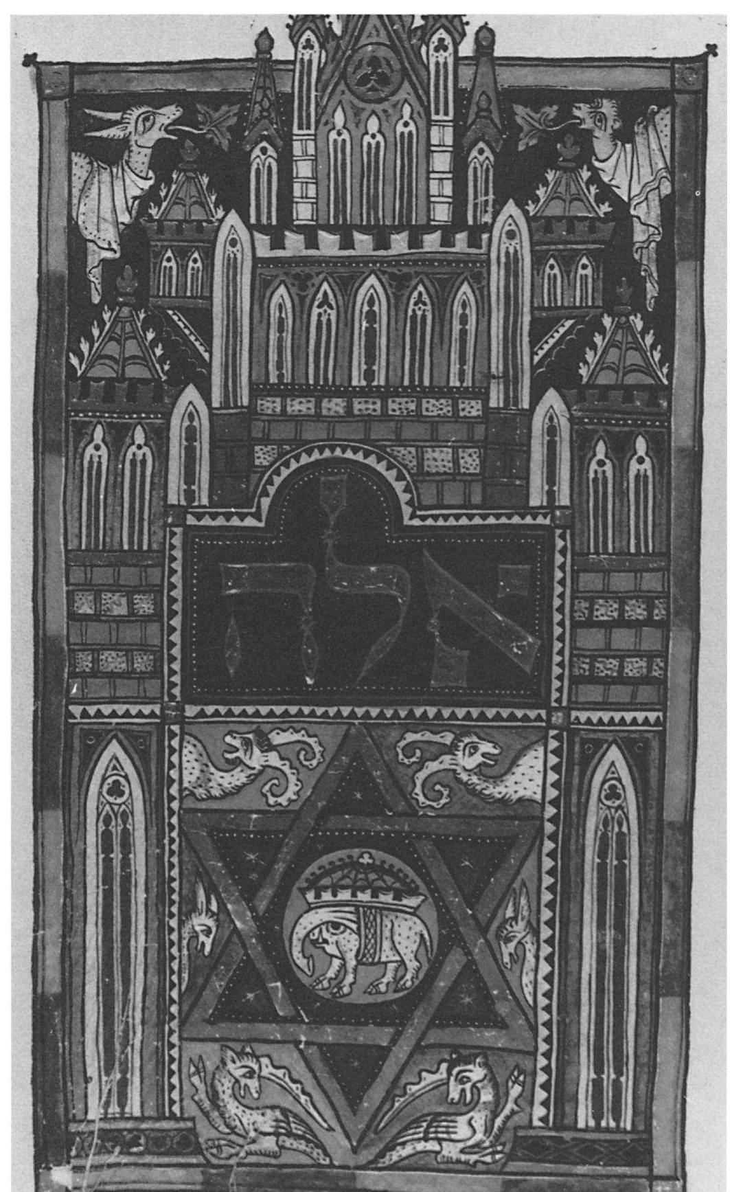 9 London, British Library Ms Add. 15282, fol. 238r (from Guttmann, pl. 19; courtesy British Library)  The symbolism of the hexagram mirrors that of the elephant in this context. Gutmann is correct in maintaining that the so-called Star of David (or “Seal of Solomon,” as it was known in the Middle Ages) did not become the Jewish symbol par excellence until much later. And he is correct that 