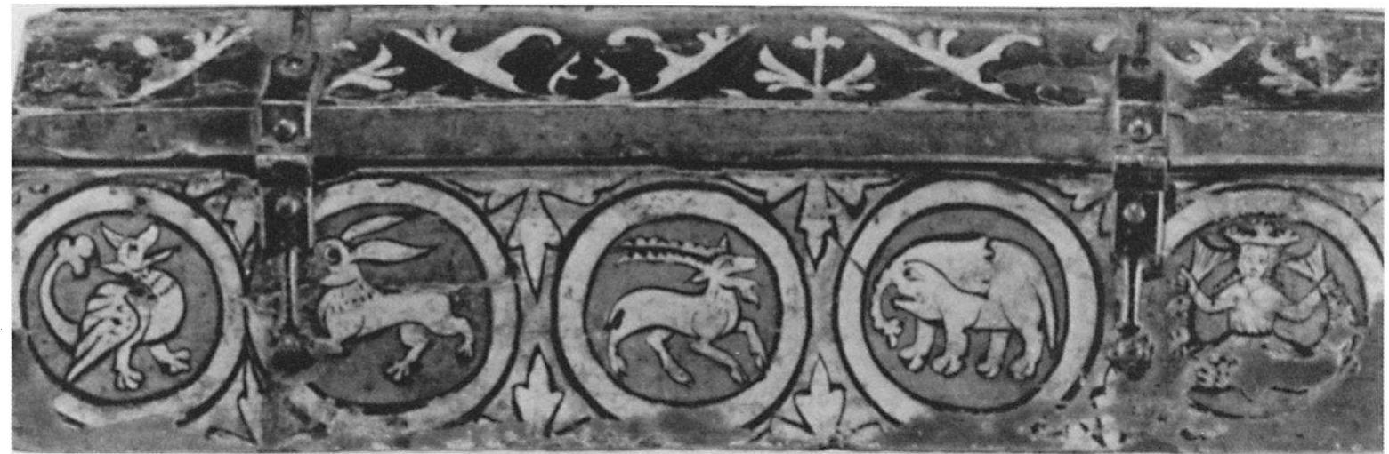 11 Gaming box, German, Upper Rhenish, late 13th century. New York, The Metropolitan Museum of Art, Purchase, Gift of J. Pierpont Morgan, by exchange, 1976 (from J. L. Schrader, A Medieval Bestiary, New York, 1986, fig. 10; courtesy Metropolitan Museum of Art) 