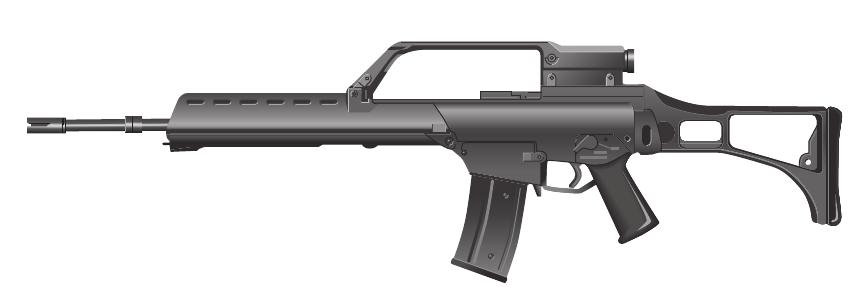 One of the latest generations of assault rifle, featuring