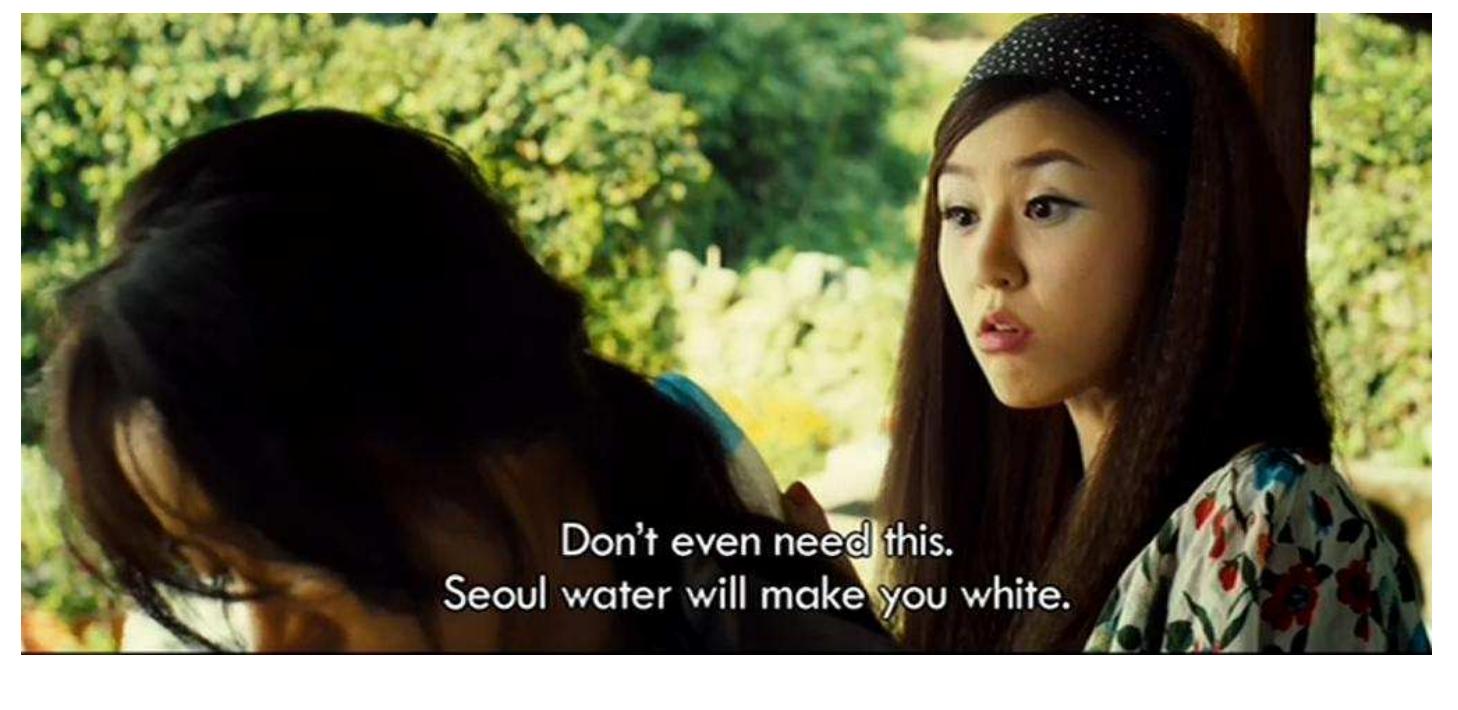 It seems significant that at the end of the film, Bok-nam dies at the hands of her childhood friend, and even more symbolically her throat is punctured with the flute that we see the two children playing in the past sequences. Does whiteness win? Can it only win through the death of ethnicity? Has the ethnic and raced subject been lost in the drive towards globalisation and cosmopolitanism? Is this about death or about rebirth, could it be about becoming-other? 