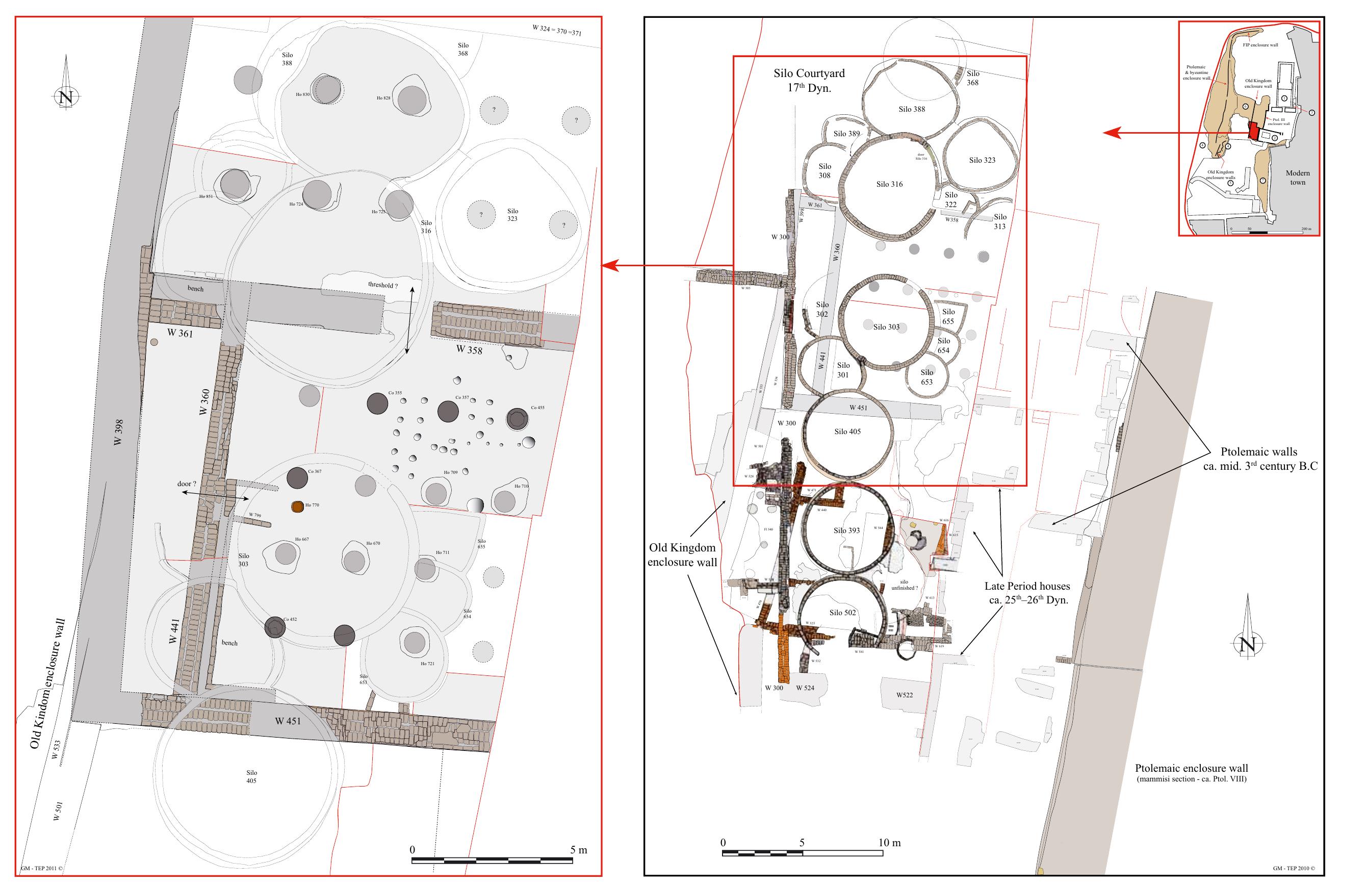 Fig 2 Detailed plan of the excavation area and the administrative complex 
