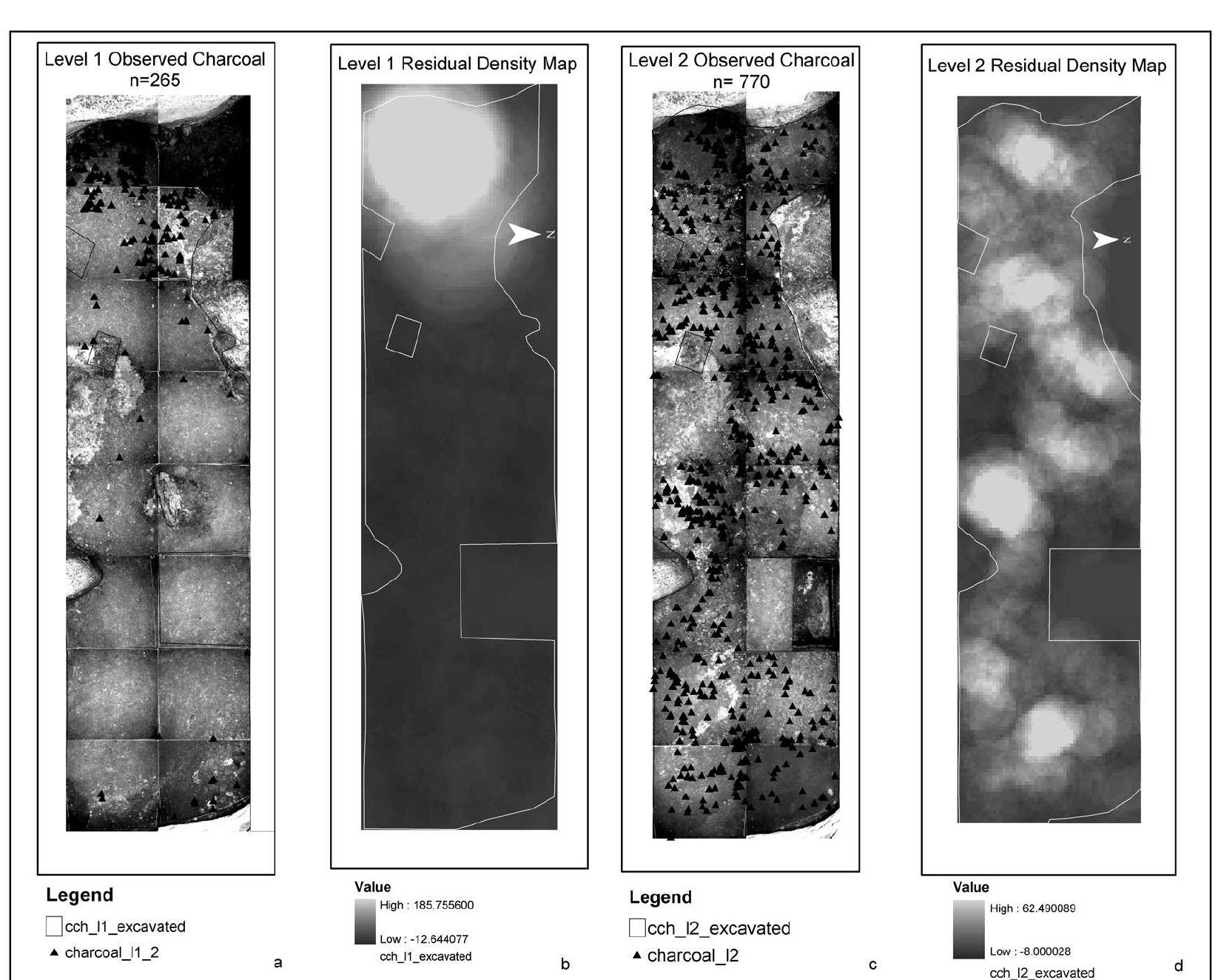 Density difference maps illustrating the difference in