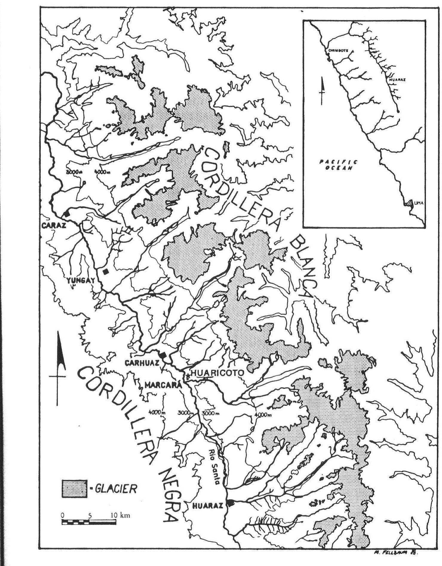 Figure 6.1 Callejon de Huaylas region showing location of site of Huaricoto. 