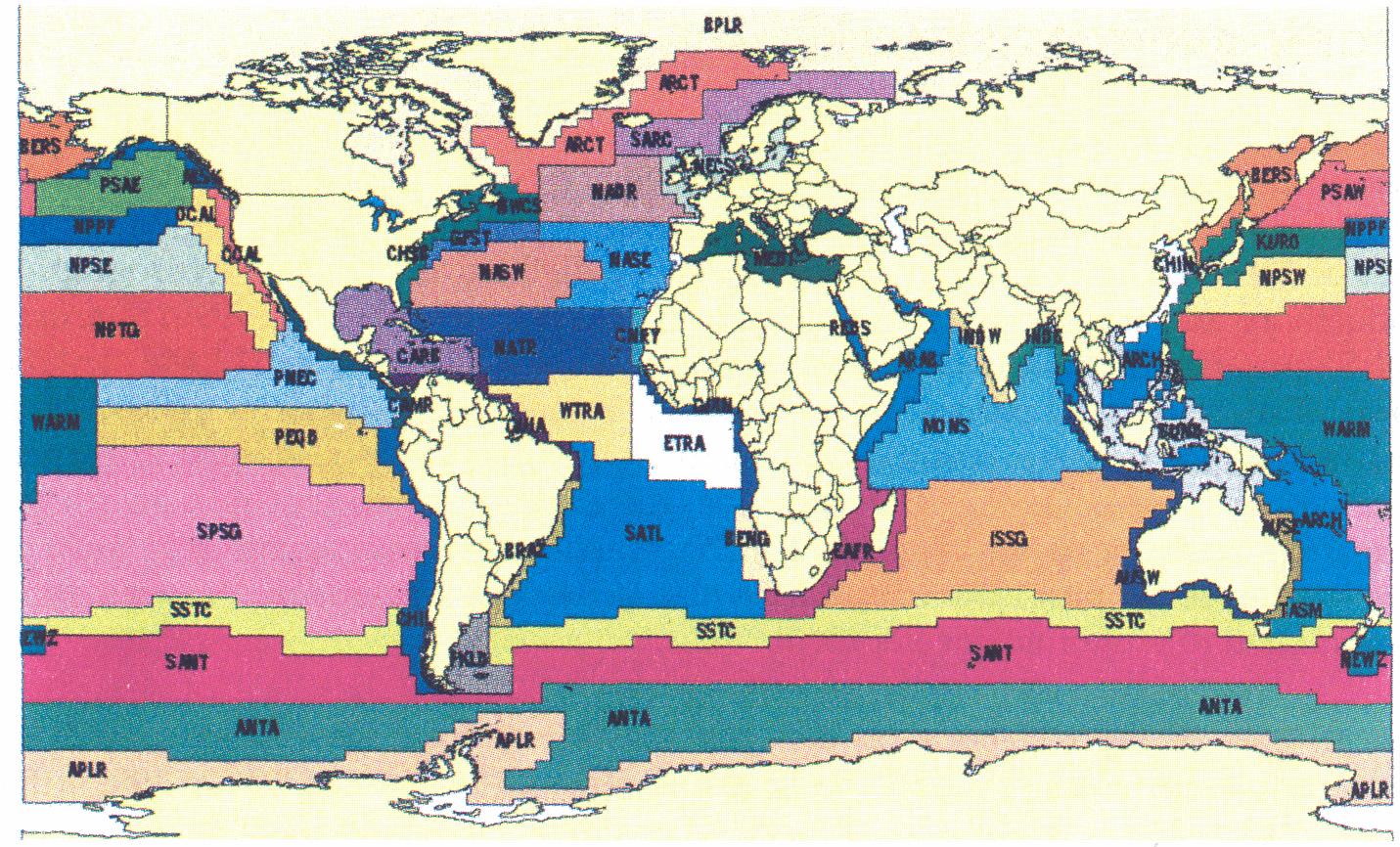 -2. map of the world ocean's 57 biogeochemical provinces,