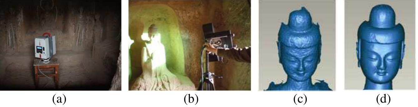 3d scanning. (a) 3d scanning using a time of flight scanner.