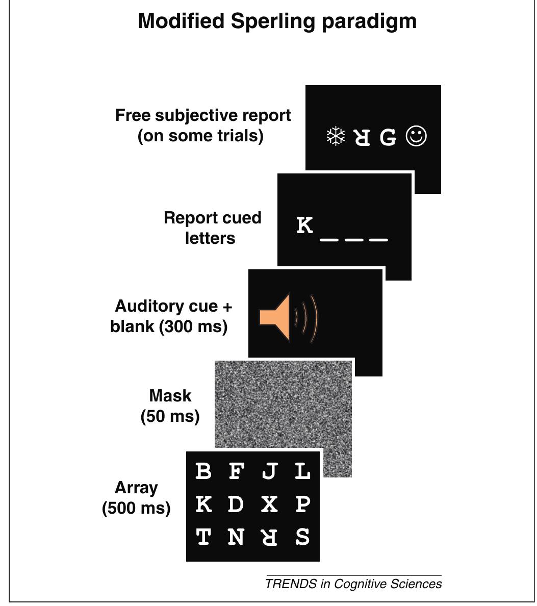 Masked Letter Example Figure 1 - Perceptual consciousness overflows cognitive