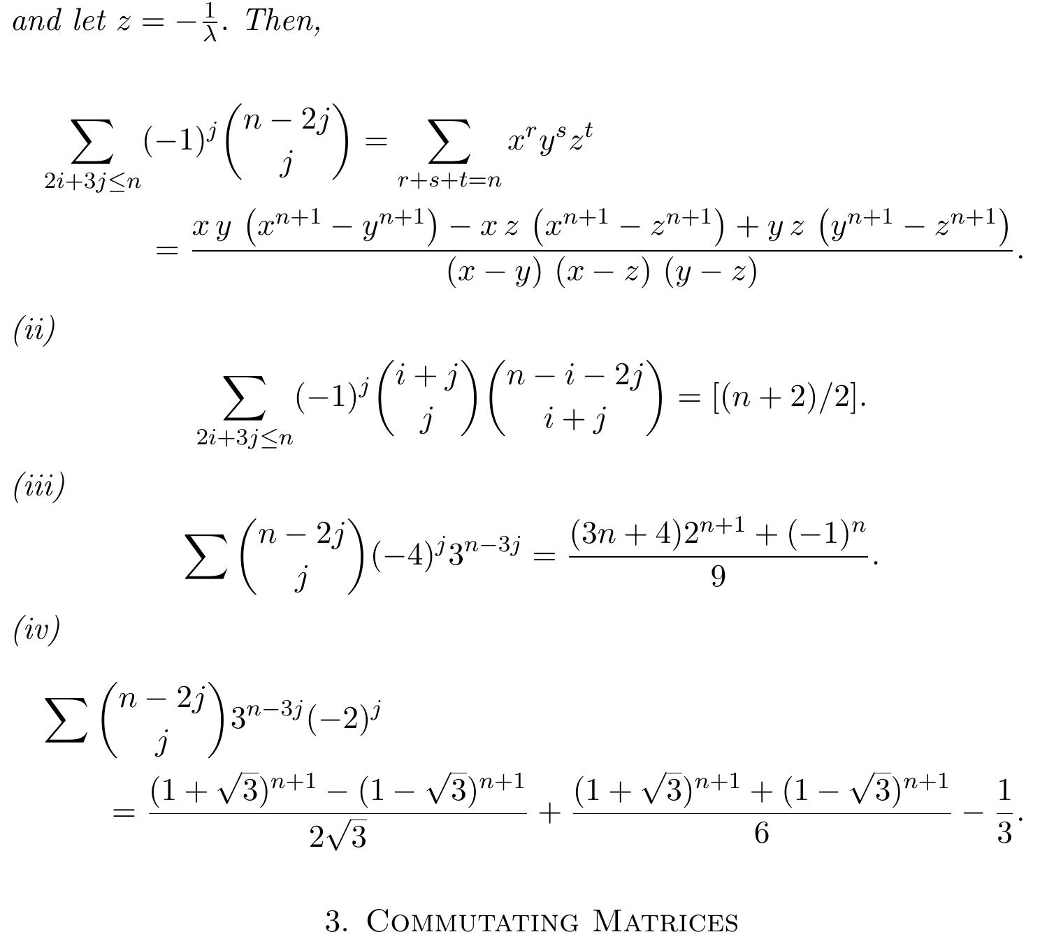 (PDF) POWERS OF A MATRIX AND COMBINATORIAL IDENTITIES 1