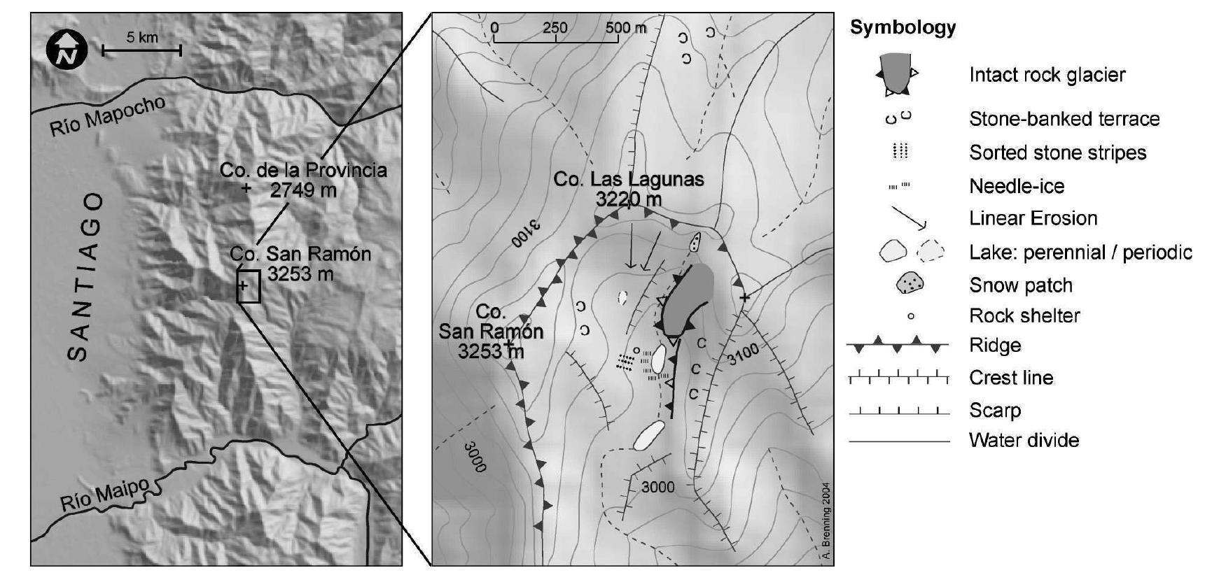5: location of the study area and geomorphological map