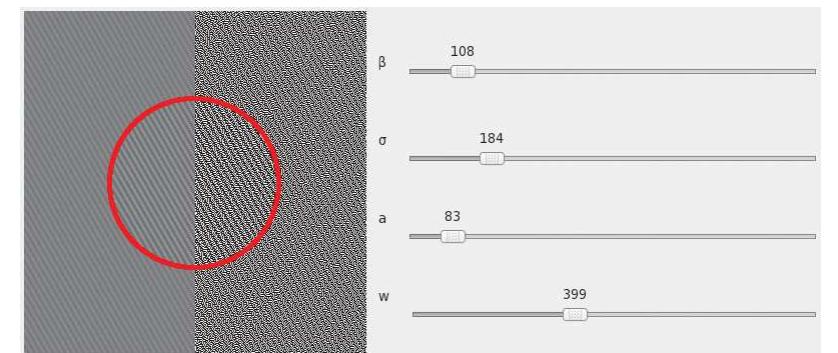The calibration patches. left side: continuous-tone sine