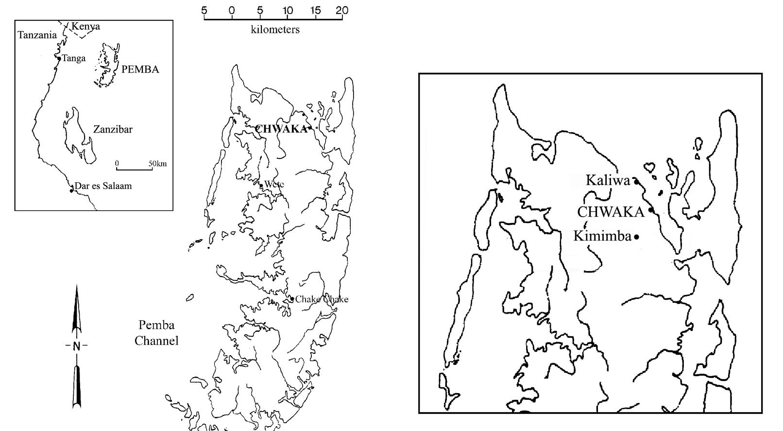 9. maps of pemba island, tanzania, showing the location of