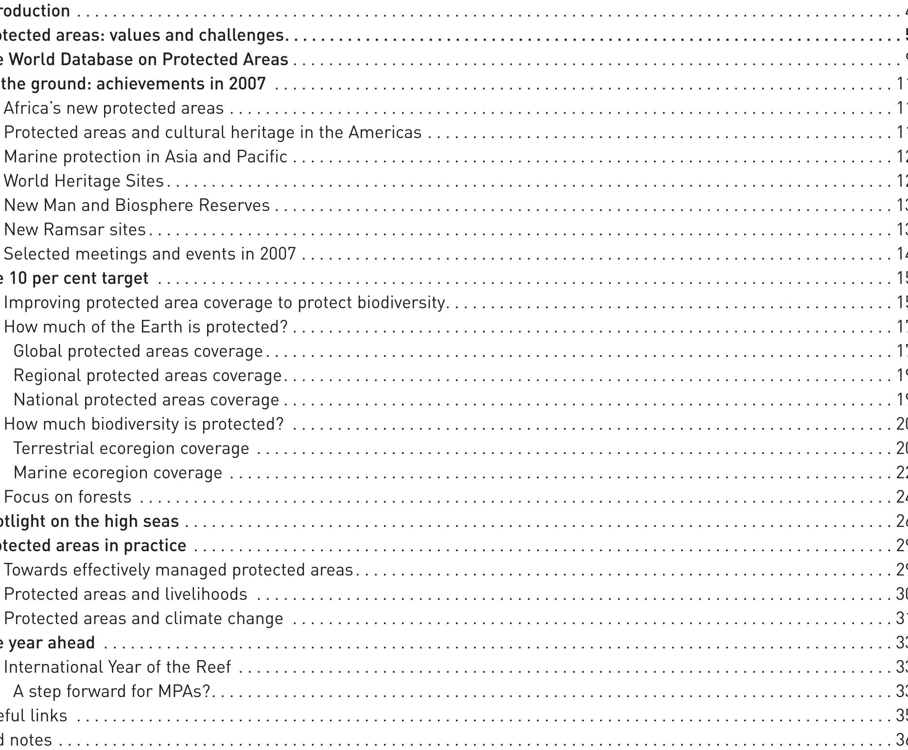 Table 1 - State of the World's Protected Areas 2007 An