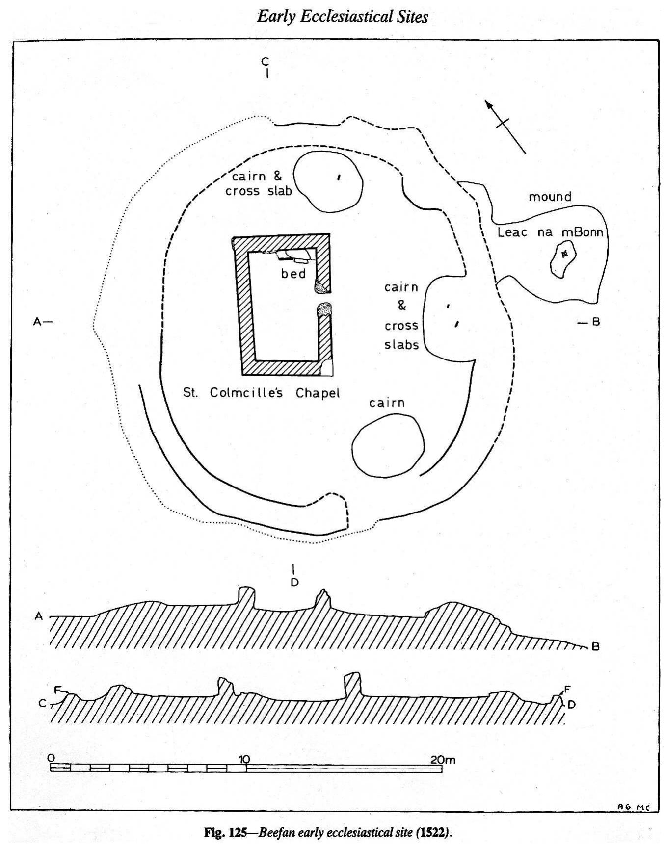 Figure 9. Plan of the Beefan church site in Donegal, Ireland. After Lacy, 1983. 