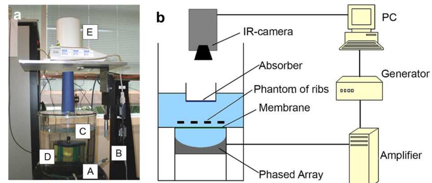 Experimental set-up. (a) arrangement for ultrasound power