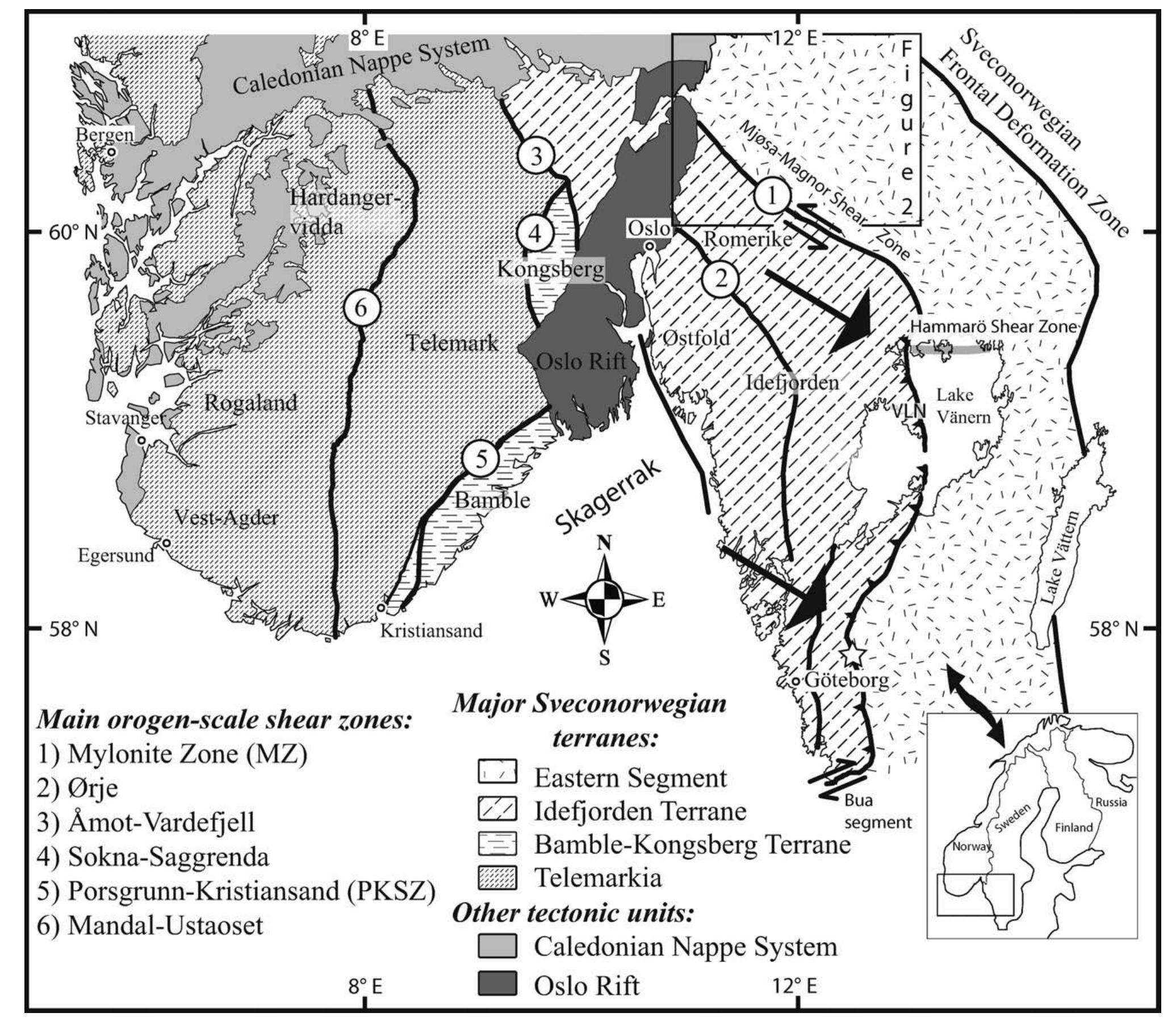 Sketch tectonic map of the sveconorwegian orogen of