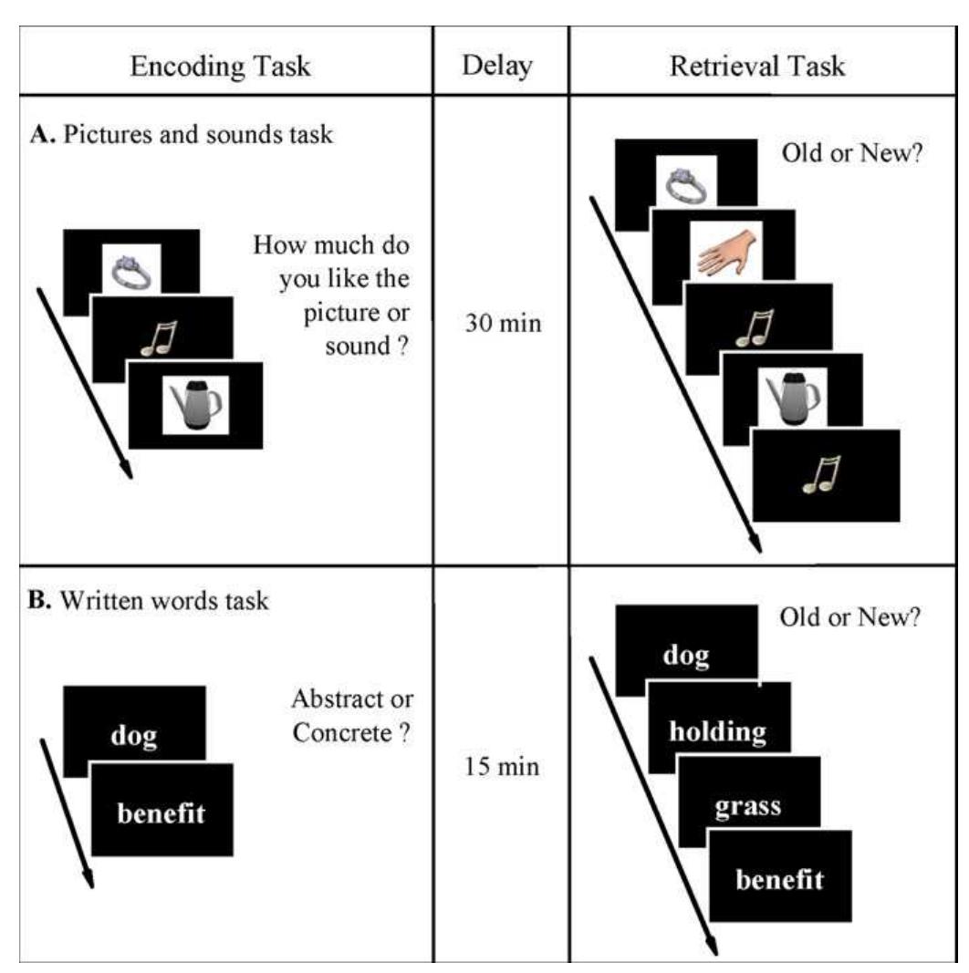 Schematic portrayal of the encoding and retrieval tasks. (a)