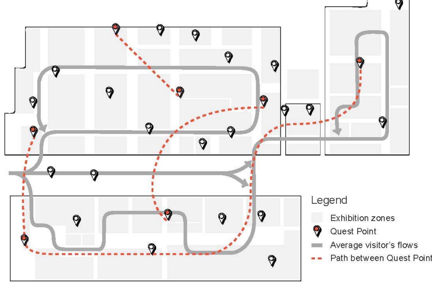 Game Path Layout The play! building’s layout with an indication of the main