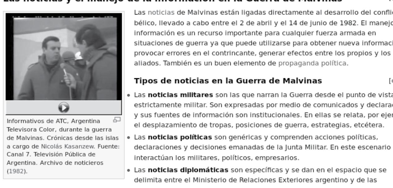 Video: http://es.wikipedia.org.wiki/Guerra_de_las_Malvinas 