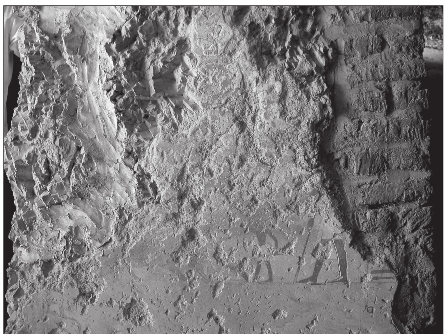 Fig. 5: TT122, Wall between first and second chapels, detail = Corridor, south wall, middle, detail, PM(3). (Author’s photo) 