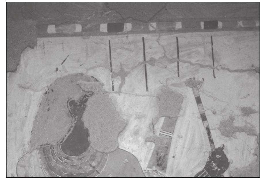 Fig. 5b: 1117, detail of the inscription above Nebamun, north side of the rear (west) wall, transverse-hall, PM(7). (Author's photo).  Fig. 5a: 1T17, detail of the inscription above the offerer, south side of the front (east) wall, transverse-hall, PM(2).2. (Author's photo). 