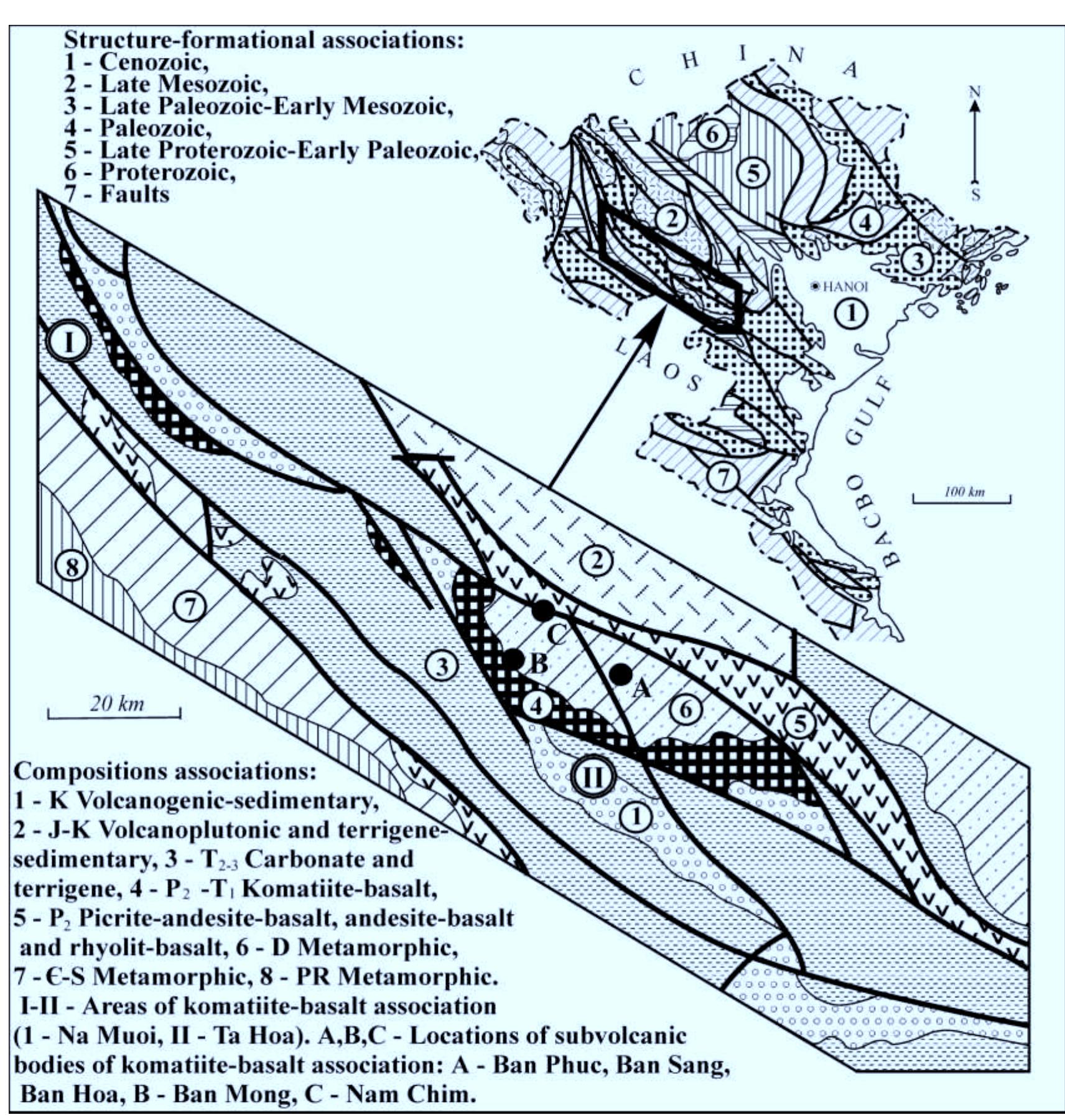 Fic. 1. schematic geological structure of the central part