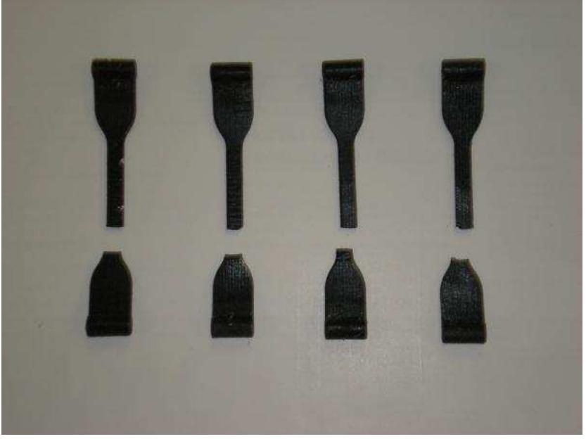 Figure 7: Pictures of the breaks at the
TangoBlackPlus specimen neck
