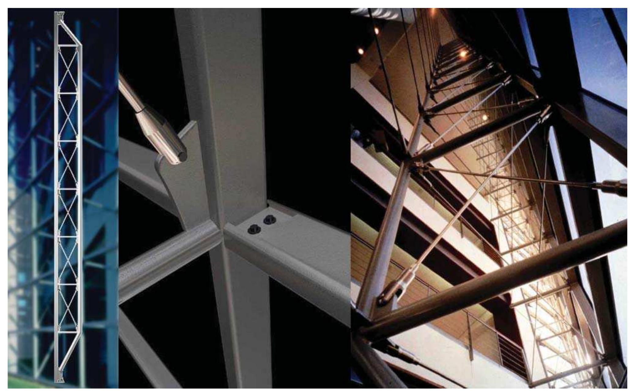 Solid Rods Truss Application A simple truss system with tension rod bracing and a