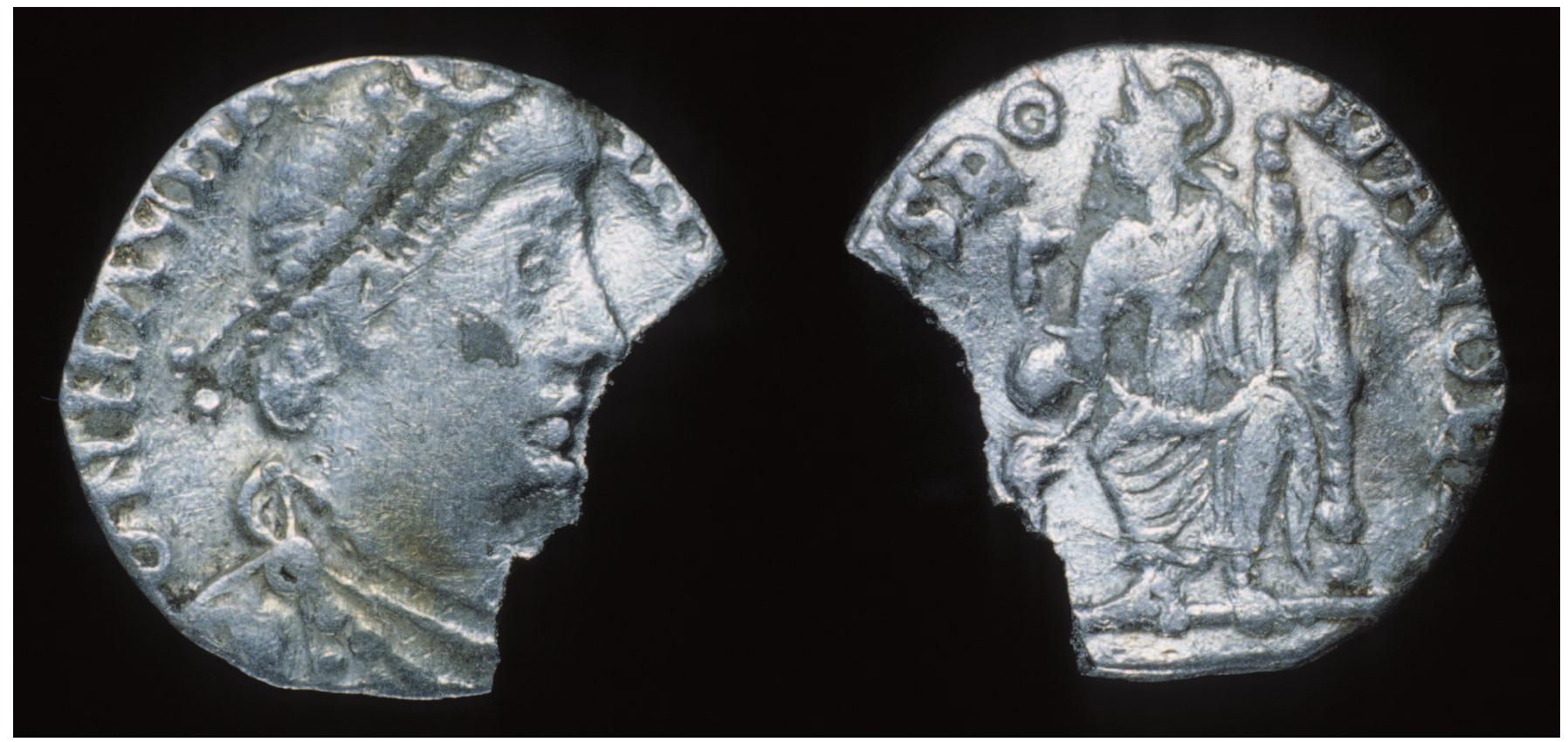 Patching Hoard Htiuoceuciote 4. patching hoard; clipped silver siliqua of