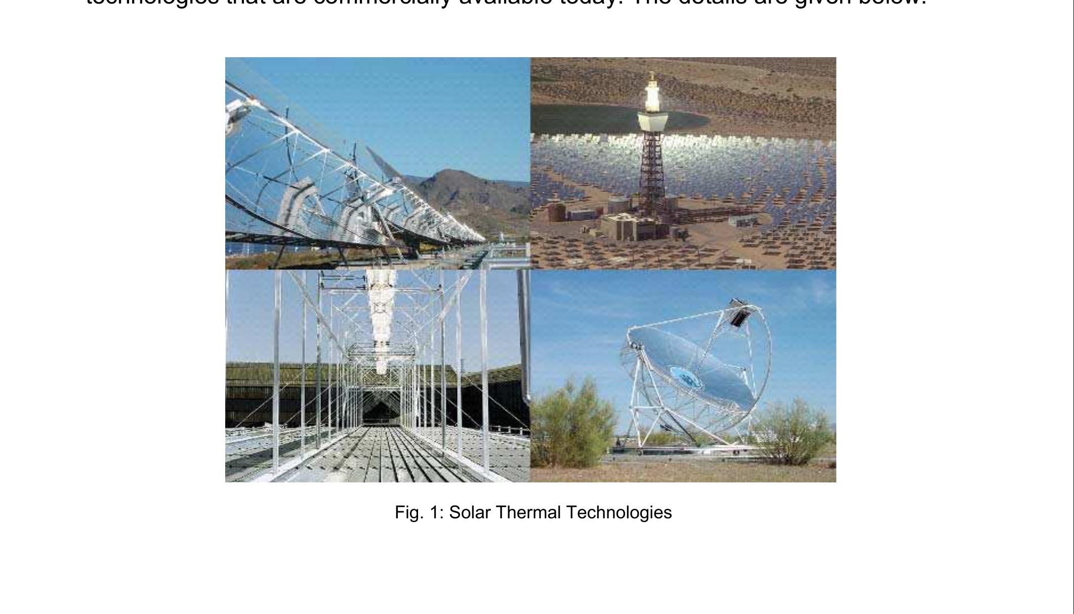 Figure 1 - PERFORMANCE OF SOLAR POWER PLANTS