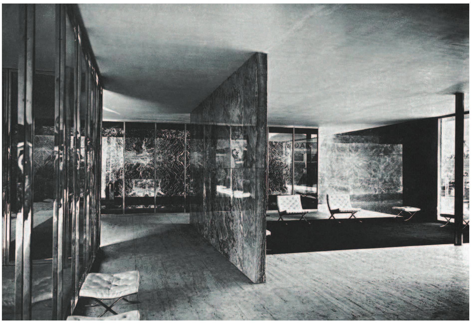 28.34 ludwig mies van der rohe. interior of the german