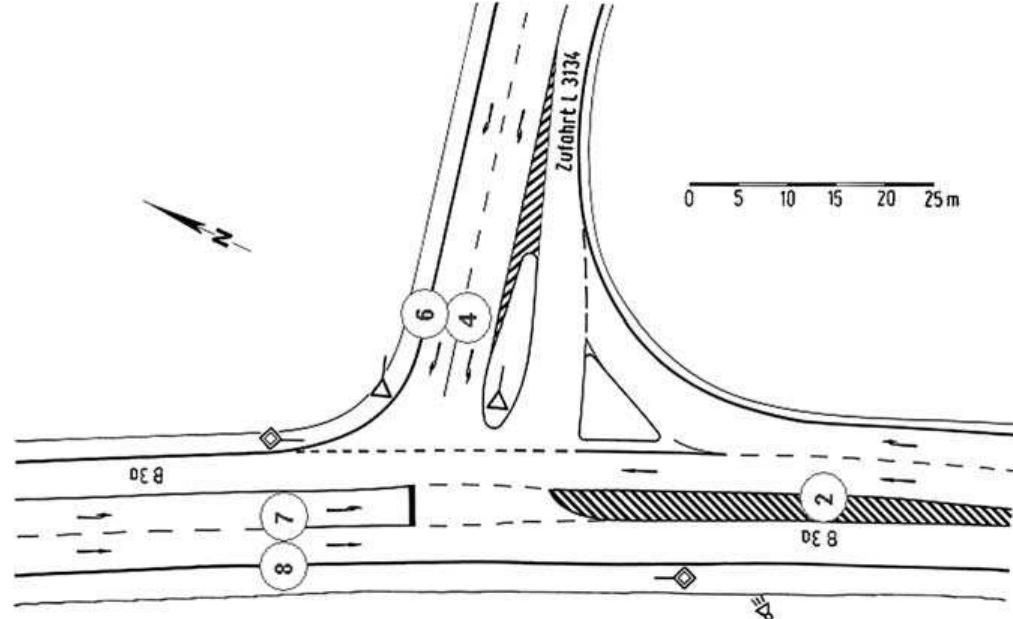 Typical three-legged rural intersection layout (taken from