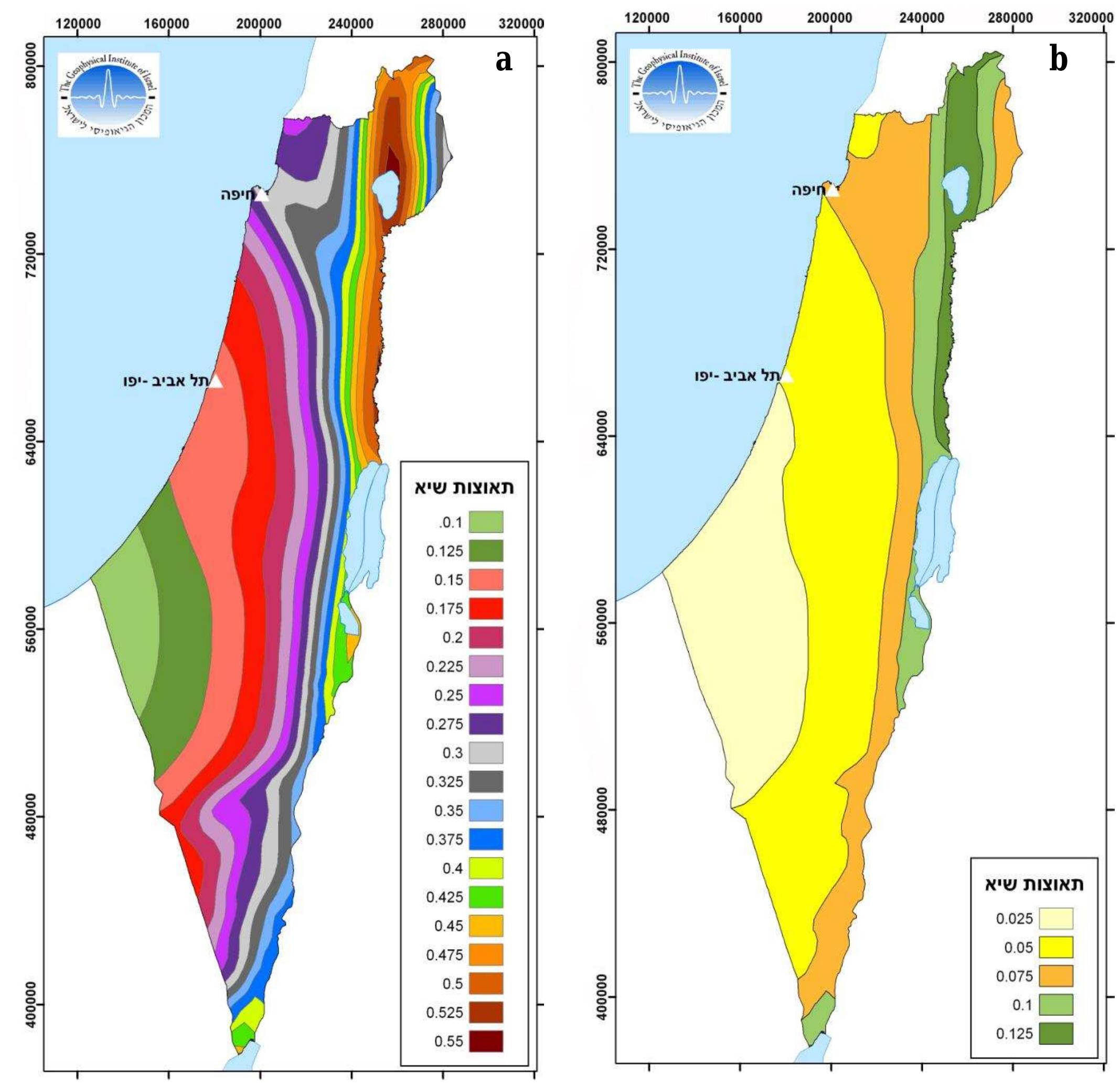 ‘igure 2. hazard map of israel in terms of earthquake