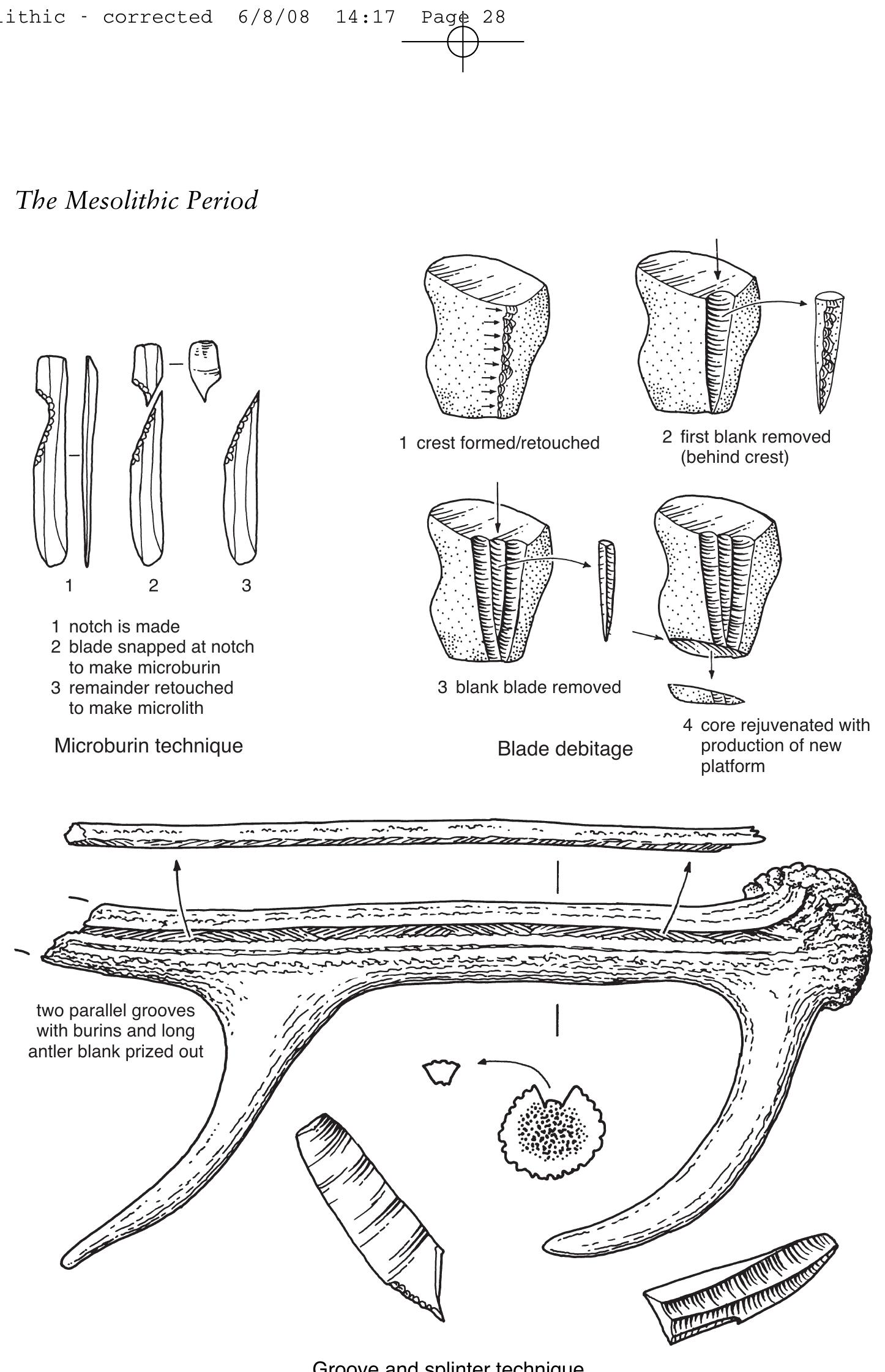 Pre-boreal Mesolithic Phase c.11,600—1,000 BP (10,000—9,000 bp)  axes). The appearance of axes and adzes implies that humans were adapting to increasingly wooded environments. 
