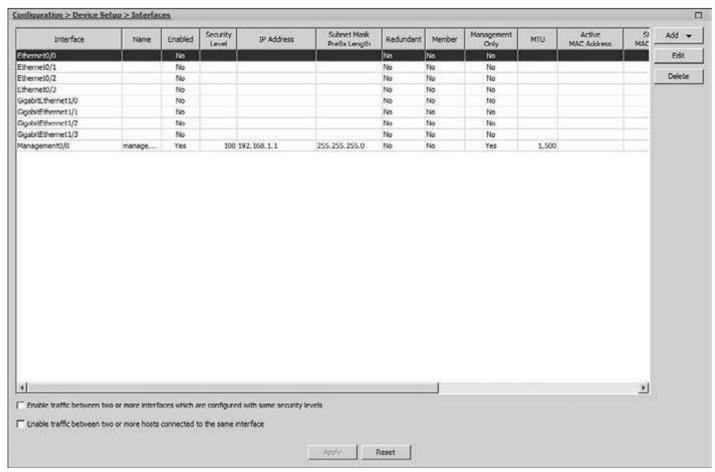 -1 using asdm to view a list of interfaces an asa supports