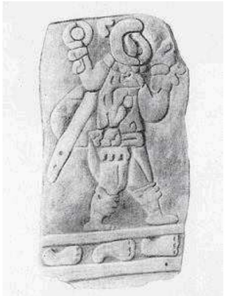 Figure 4: Dainzu relief number 86, found in C omplex B. (Bernal and Oliveros 1988: foto 6) 