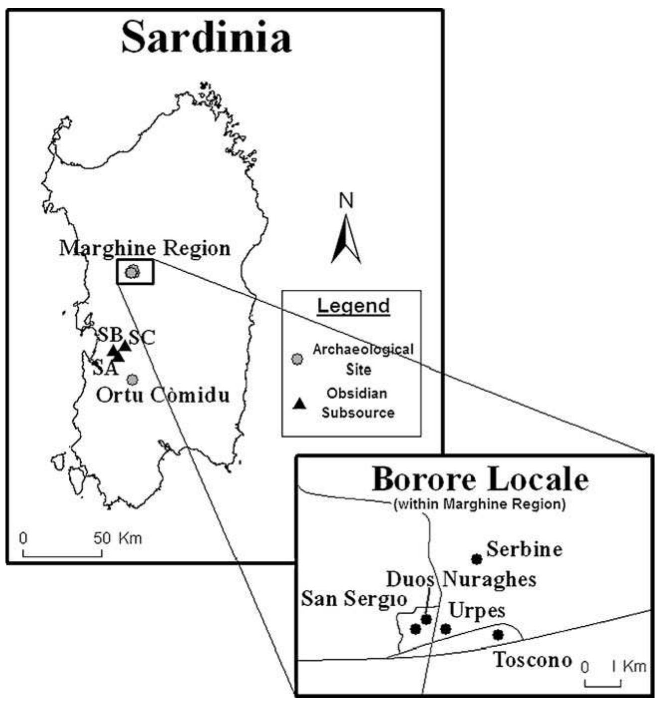materials such as chert and quartz, the majority of lithic material was obsidian. 