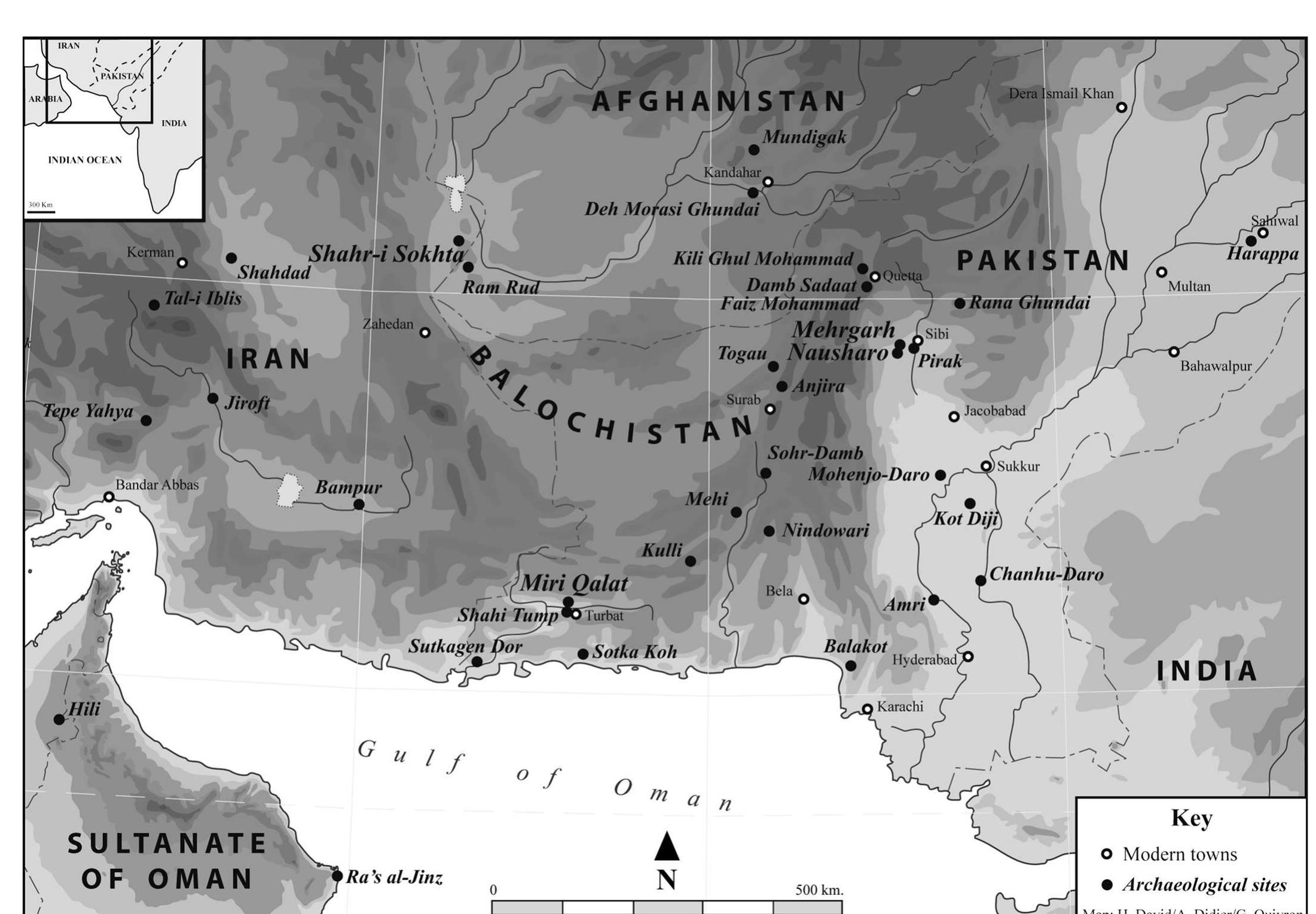 Fig. 1 —- Map of the Indo-Iranian Borderlands with archaeological sites mentioned in the text 