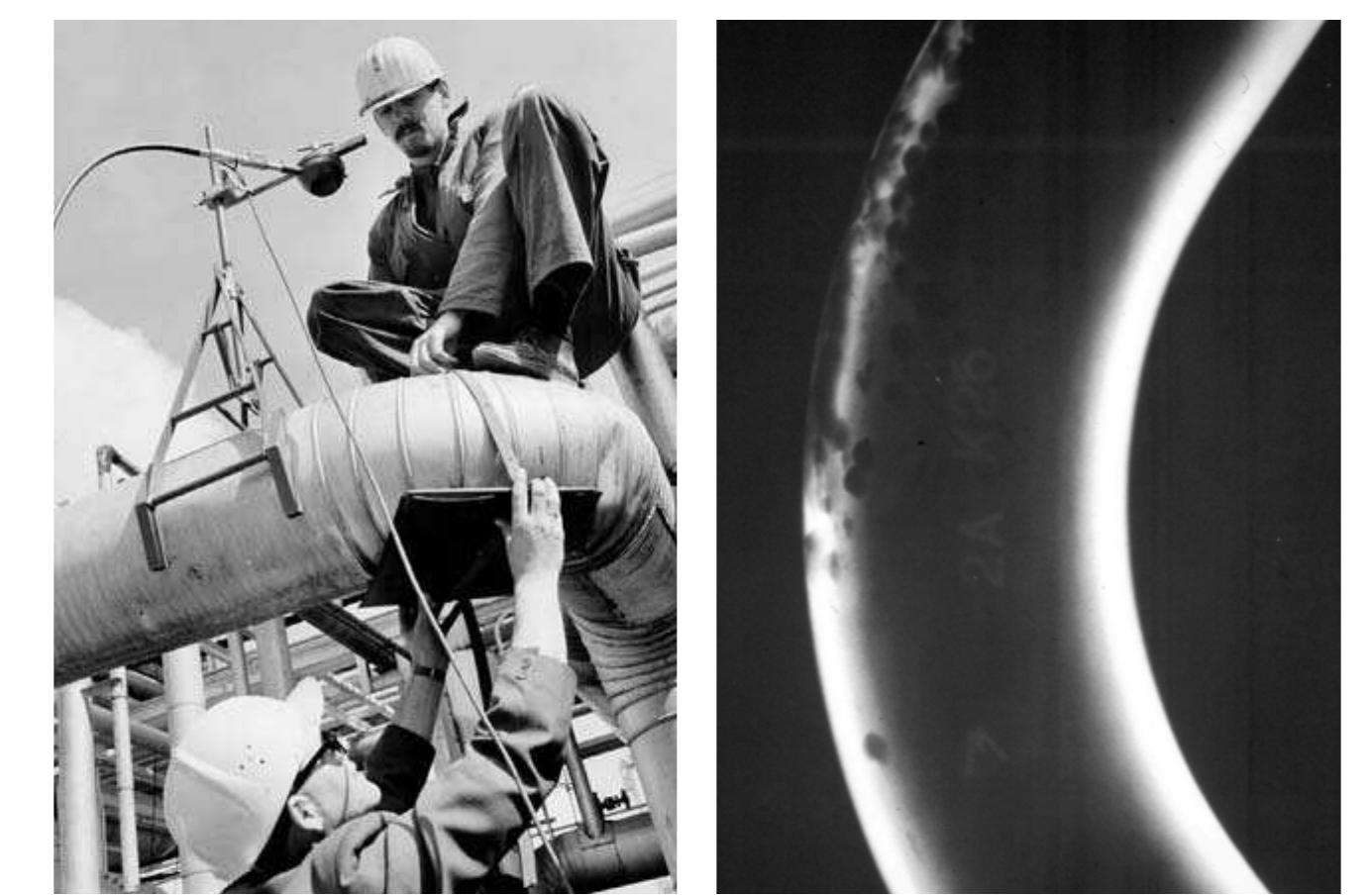 -18. on-stream radiography of pipe with corrosion fig. 8-18.