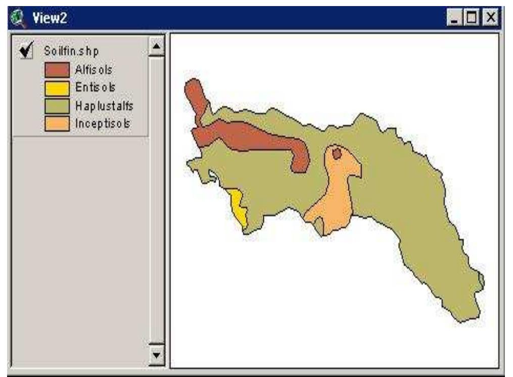 Soil map of the catchment