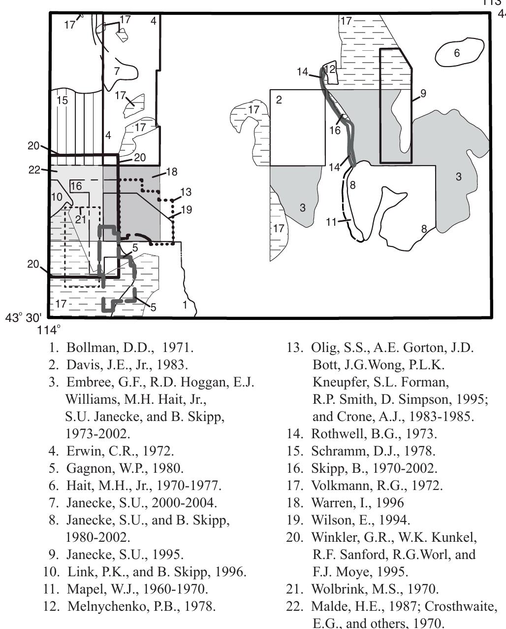 Secondary map and cross- section sources.