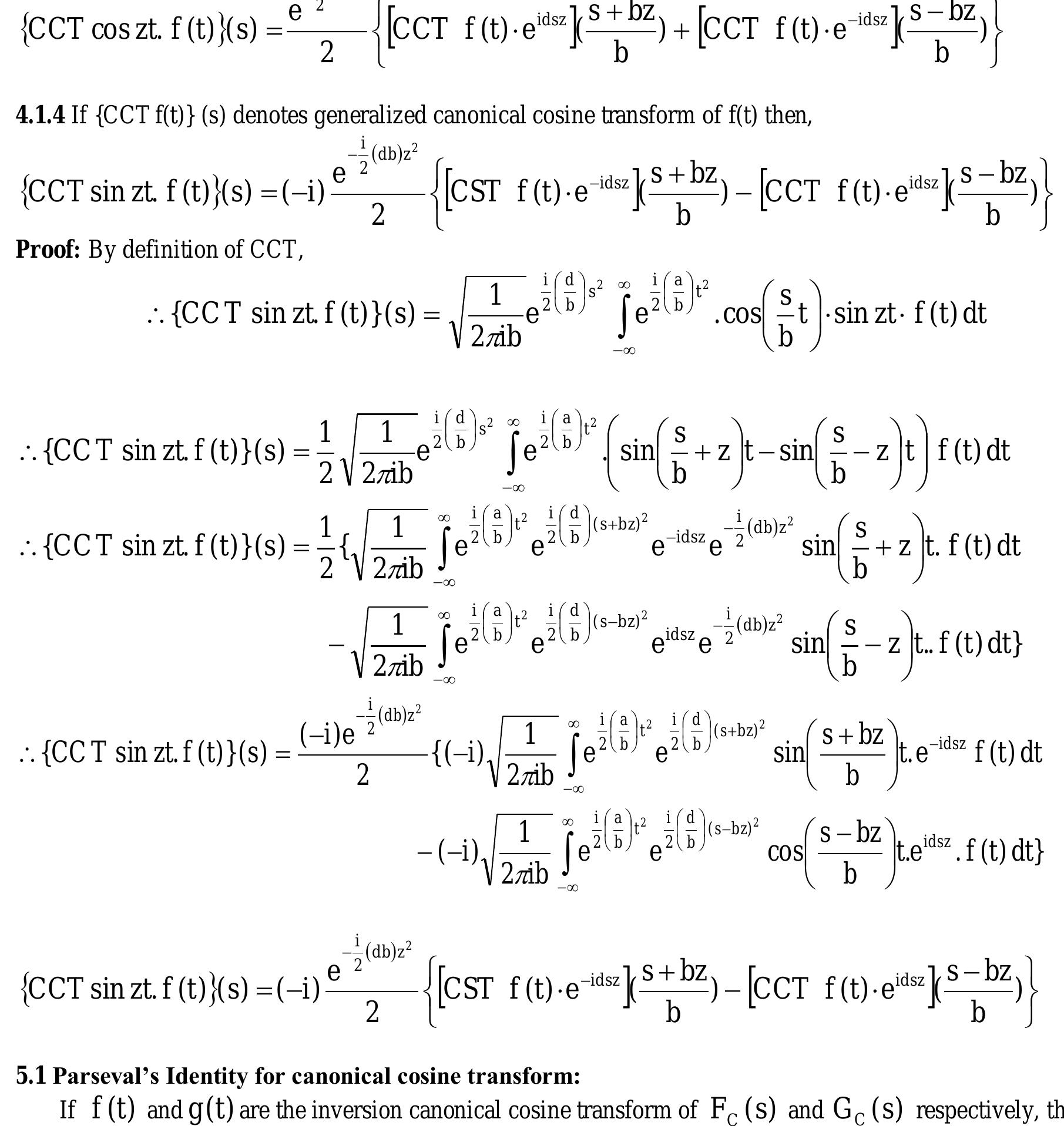 (PDF) Convolution Theorem for Canonical Cosine Transform and Their ...