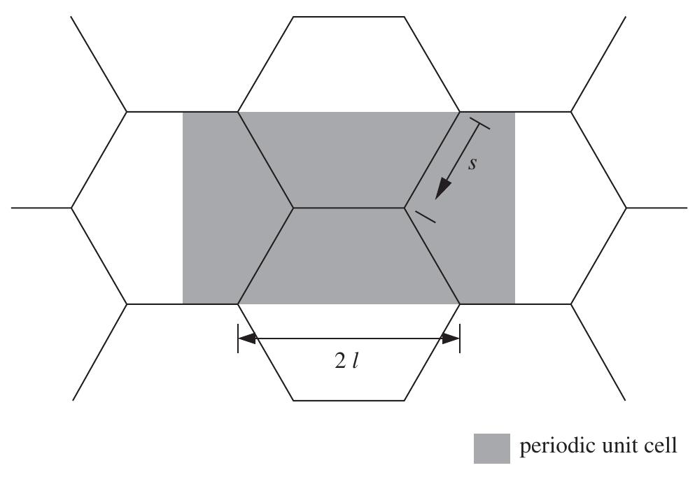 Schematic of the periodic unit cell used in the example. s
