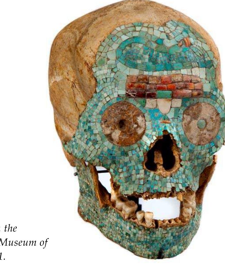 This article reports on research carried out at the NME and at the Centre des Recherche et de Restauration des Musées de France (C2RMEF), Paris, in 2011 and 2012, with a view to establishing whether the Leiden mosaic skull is an authentic pre-Columbian artefact, an entirely modern creation, or, as had been argued for other mosaic skulls of this type, a modern combination of authentic elements. The article also explores the reasons for the skull’s acquisition in the 1960s, in the absence of any background information, and discusses the significance of these research findings for the presentation and perception of this particular artefact. 