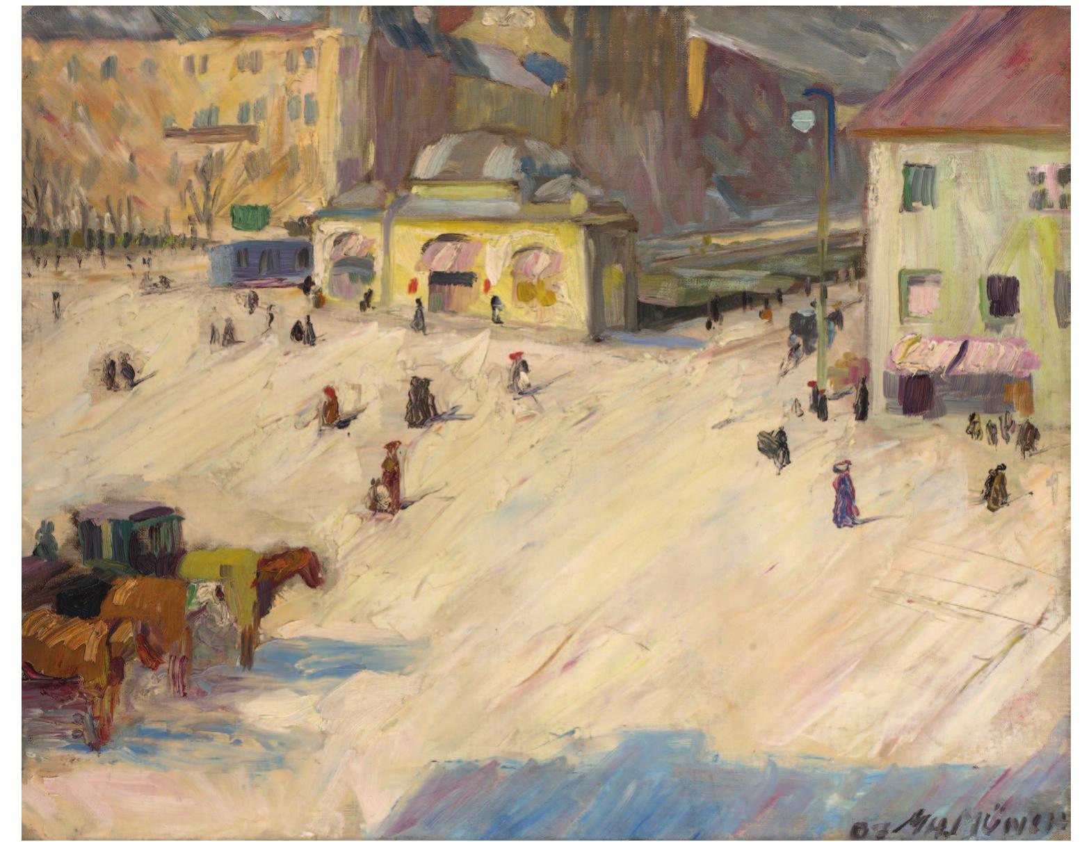Fig. 3. Max Horb, Square in Munich, 1907. Oil on canvas, 58 x 73 cm. National Gallery, Prague. Photograph © National Gallery, Prague. 