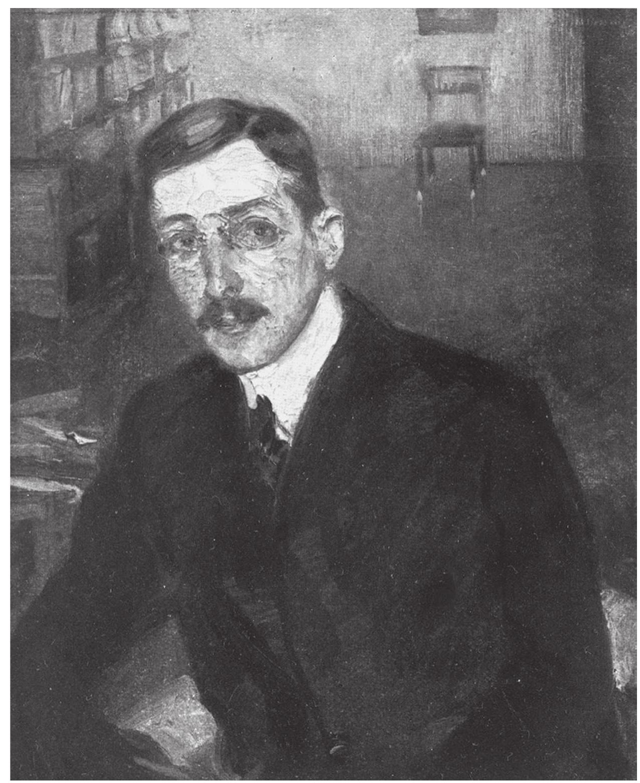 Fig. 5. Max Oppenheimer, Stefan Zweig, 1908. Present whereabouts unknown. Reproduction in Erdgeist. Courtesy of the National Literary Monument, Prague. 