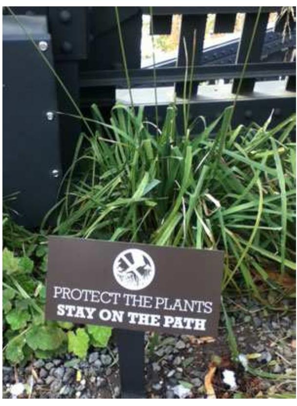 Figure 1 Signage throughout the park  implores visitors to avoid walking (or doing  anything else) behind the bushes. Photo by author.  implores visitors to avoid walking (or doing 