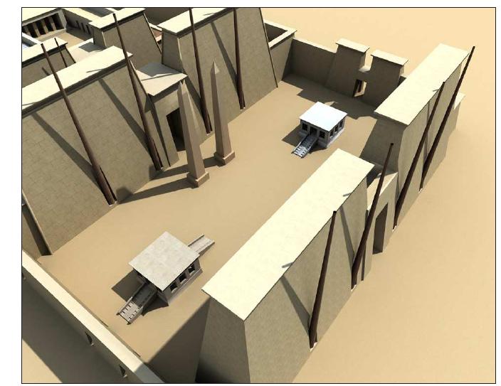 A model rendering of karnak in the reign of thutmose i.