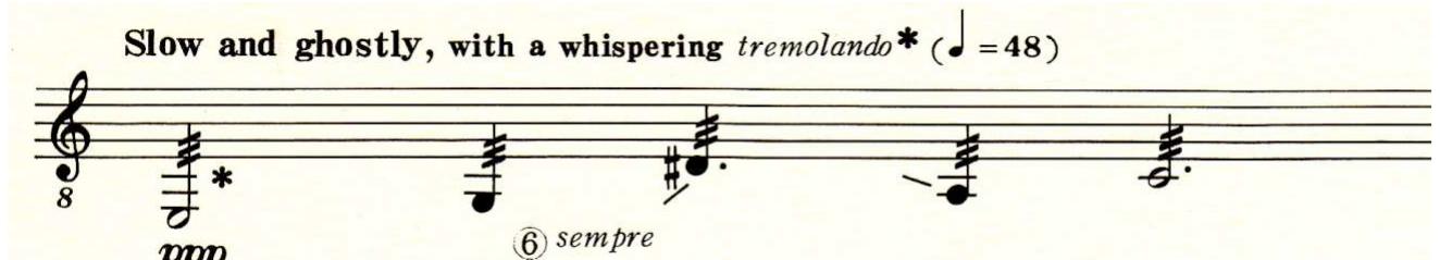Tremolo Example Figure 48 - from Extended Techniques for the Classical
