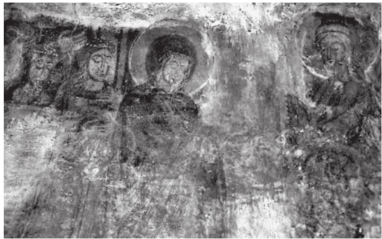 Fig. 4. Floka, monastery of Heimatissa, Virgin Receiving the Skein of Purple Wool. detail 