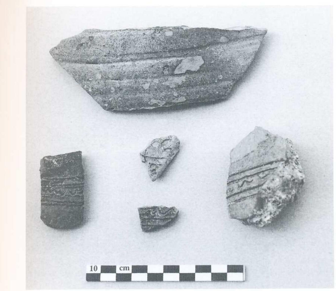 Figure 33. Fragments of green glazed bowls, seventh-eighth century. Courtesy of the  photographic archive of the Hellenic Archaeological Mission to South Sinai. 