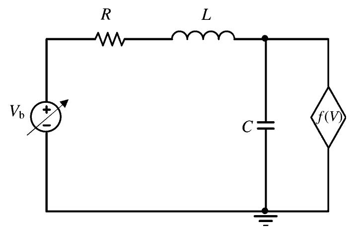 Equivalent lumped circuit of the circuit shown in fig. 2.